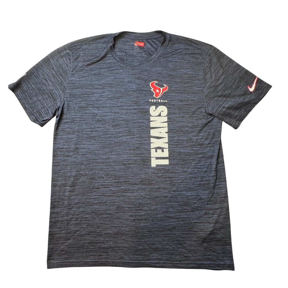 Houston Texans Nike T-Shirt Mens L Navy Dri-FIT Space Dye FQ7531-426 Football